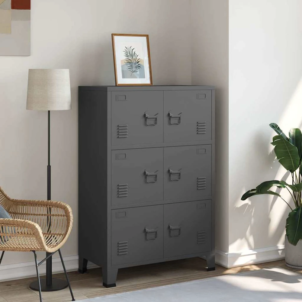 Sandėliavimo spintelė, antracito, 75x40x115cm, metalas