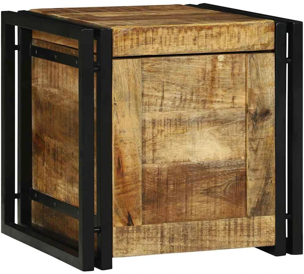 Saugojimo dėžė Ruda ir juoda 40 x 40 x 40 cm Kietas mango medis