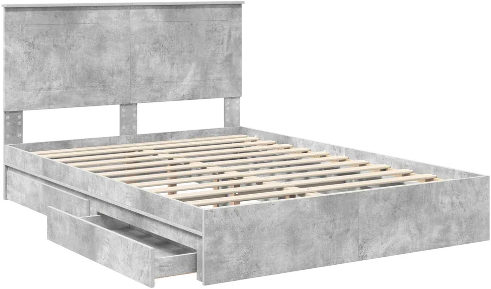 Saugos lova Betono pilka 150 x 200 cm Apdirbta mediena