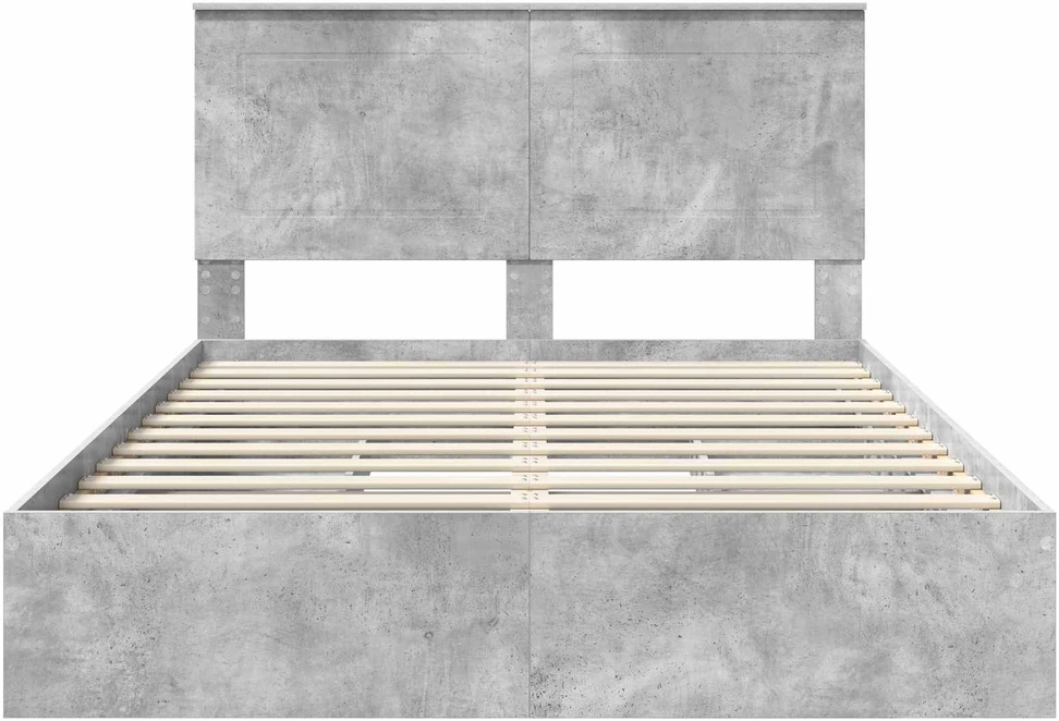 Saugos lova Betono pilka 150 x 200 cm Apdirbta mediena