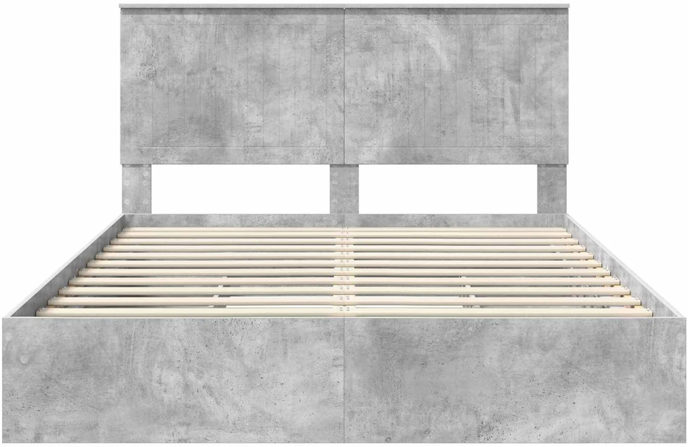 Saugos lova Betono pilka 150 x 200 cm Apdirbta mediena