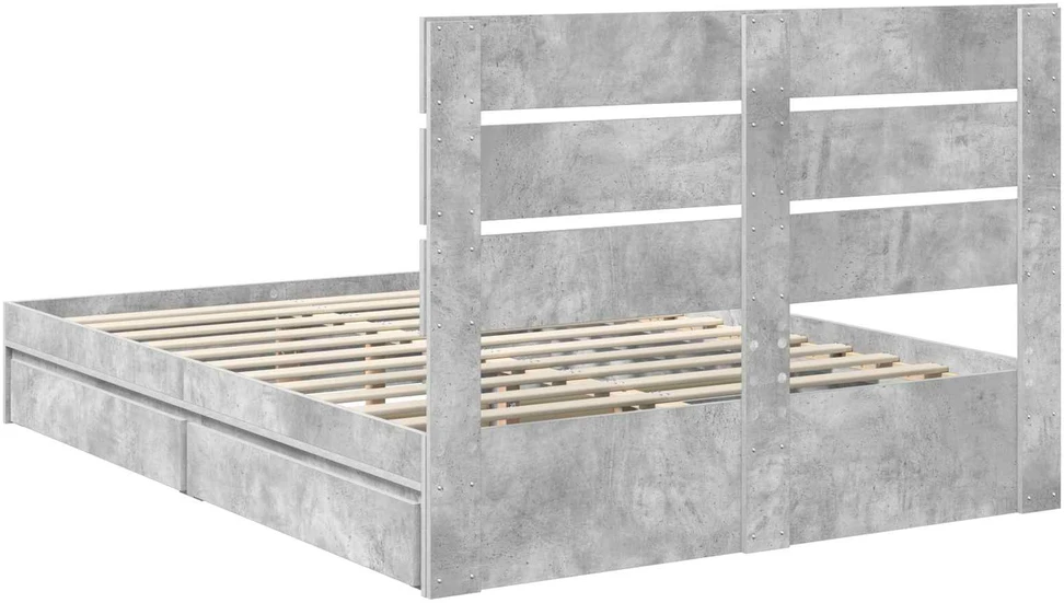 Saugos lova Betono pilka 150 x 200 cm Apdirbta mediena