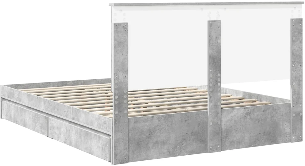 Saugos lova Betono pilka 150 x 200 cm Apdirbta mediena