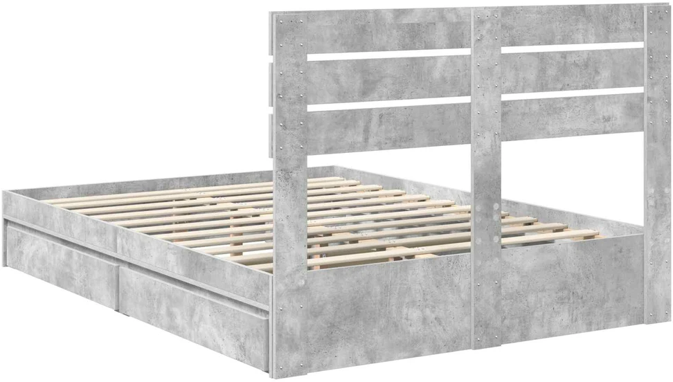 Saugos lova Betono pilka 150 x 200 cm Apdirbta mediena