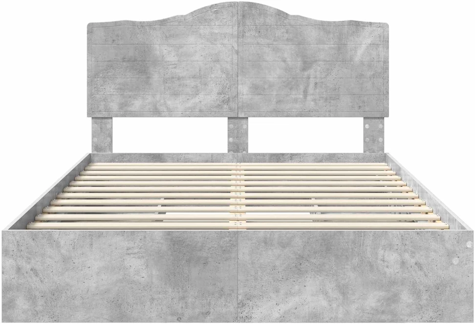 Saugos lova Betono pilka 150 x 200 cm Apdirbta mediena