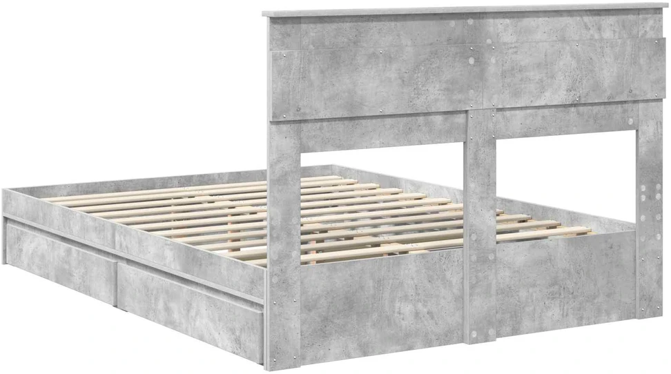 Saugos lova Betono pilka 150 x 200 cm Apdirbta mediena