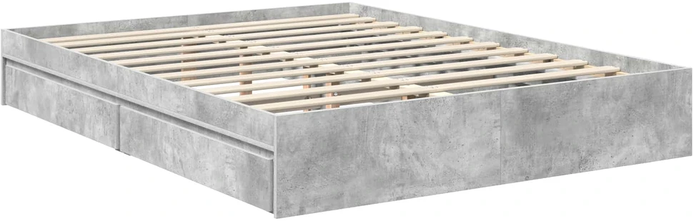 Saugos lova Betono pilka 150 x 200 cm Apdirbta mediena