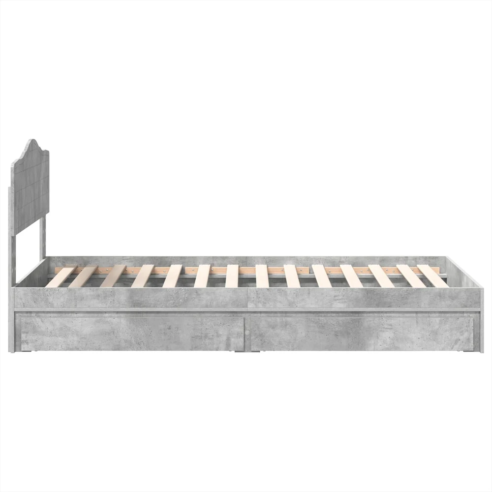 Saugos lova Betono pilka 90 x 190 cm Apdirbta mediena
