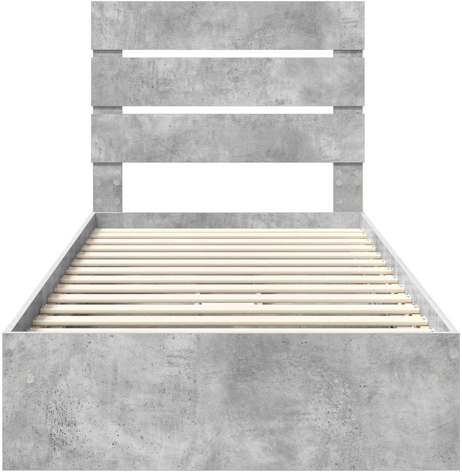 Saugos lova Betono pilka 90 x 190 cm Apdirbta mediena