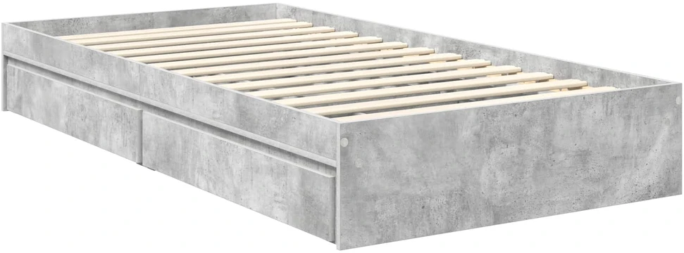 Saugos lova Betono pilka 90 x 190 cm Apdirbta mediena