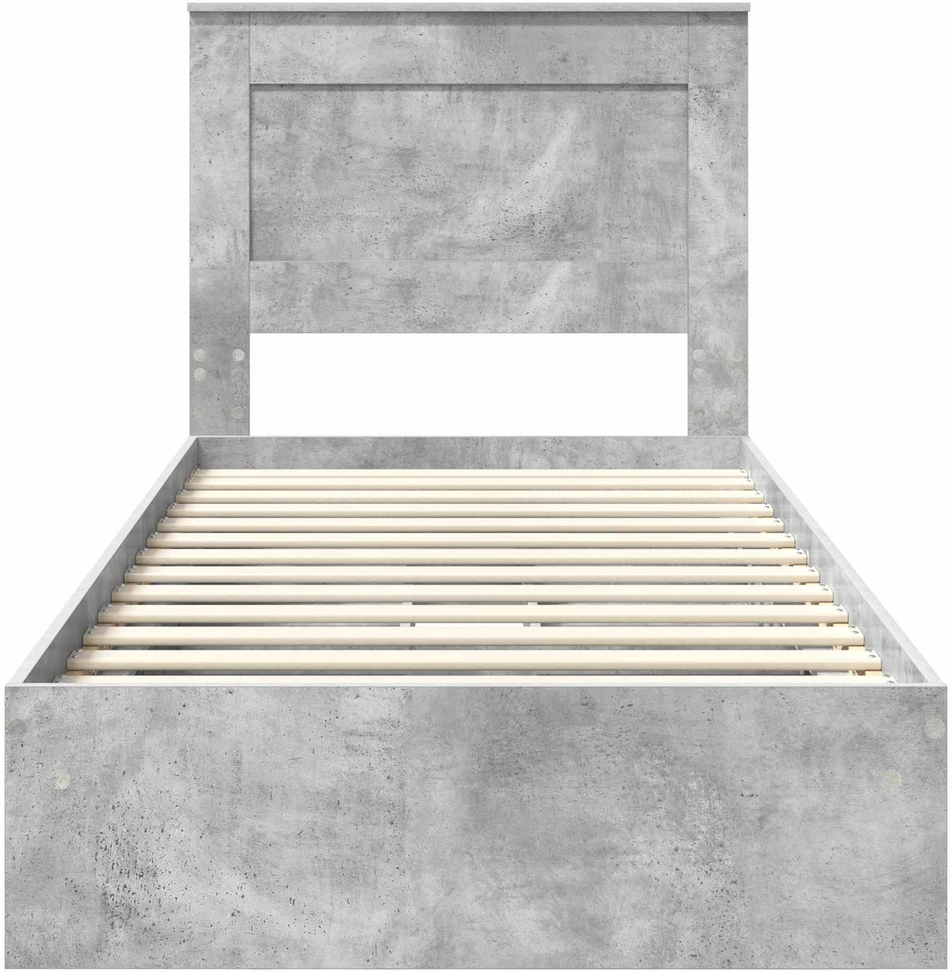 Saugos lova Betono pilka 90 x 190 cm Apdirbta mediena