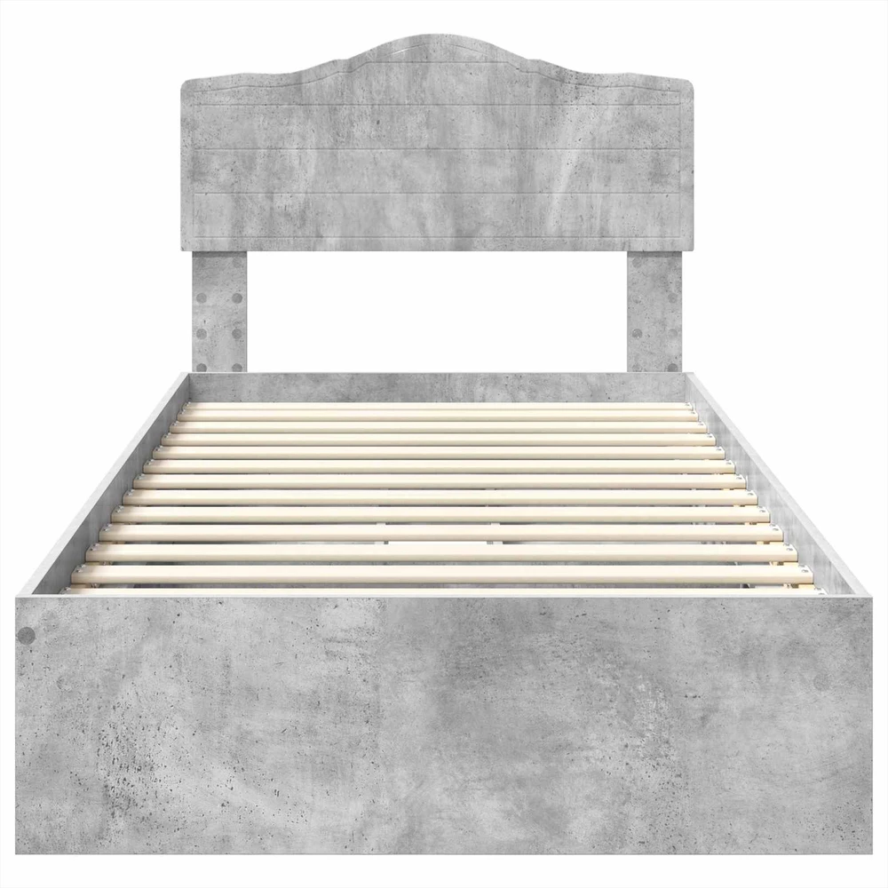 Saugos lova Betono pilka 90 x 190 cm Apdirbta mediena