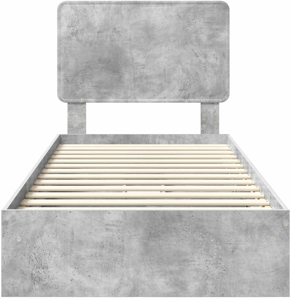 Saugos lova Betono pilka 90 x 190 cm Apdirbta mediena