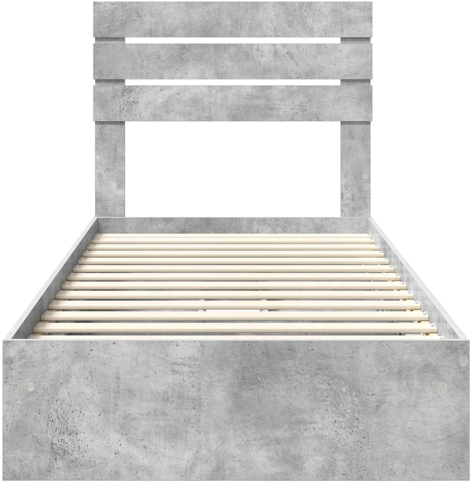 Saugos lova Betono pilka 90 x 190 cm Apdirbta mediena