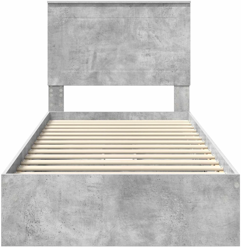 Saugos lova Betono pilka 90 x 190 cm Apdirbta mediena
