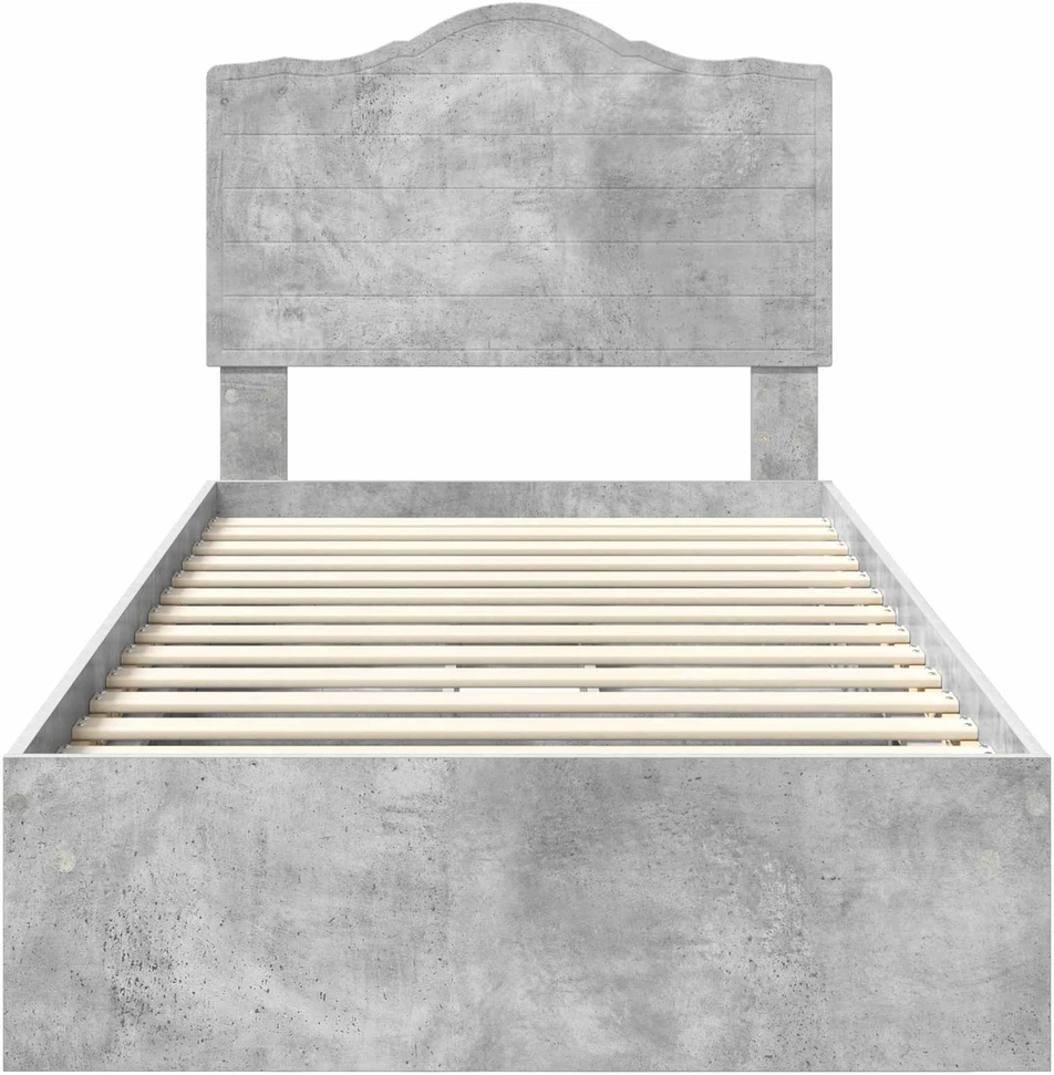 Saugos lova Betono pilka 90 x 190 cm Apdirbta mediena