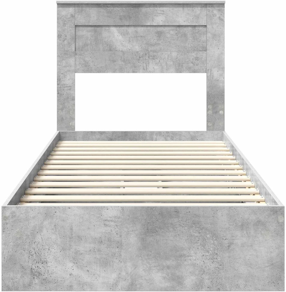 Saugos lova Betono pilka 90 x 190 cm Apdirbta mediena