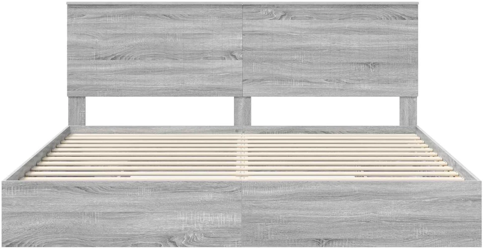 Saugos lova Pilkas Sonoma 200 x 200 cm Apdirbta mediena