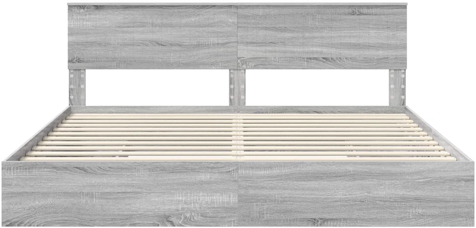 Saugos lova Pilkas Sonoma 200 x 200 cm Apdirbta mediena