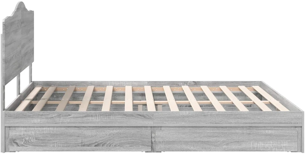 Saugos lova Pilkas Sonoma 200 x 200 cm Apdirbta mediena