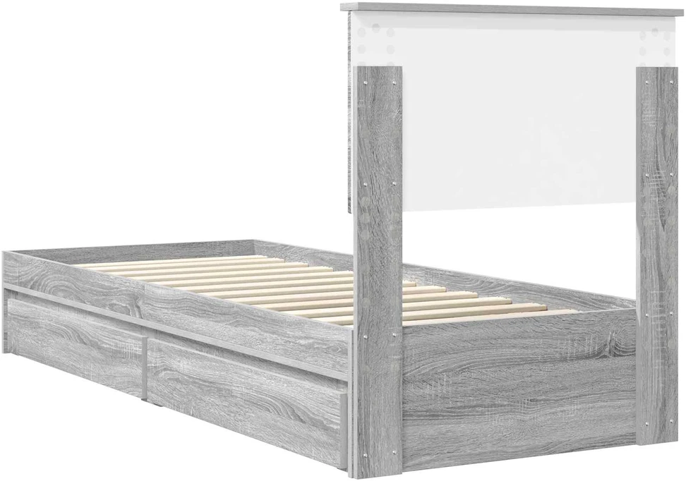 Saugos lova Pilkas Sonoma 75 x 190 cm Apdirbta mediena