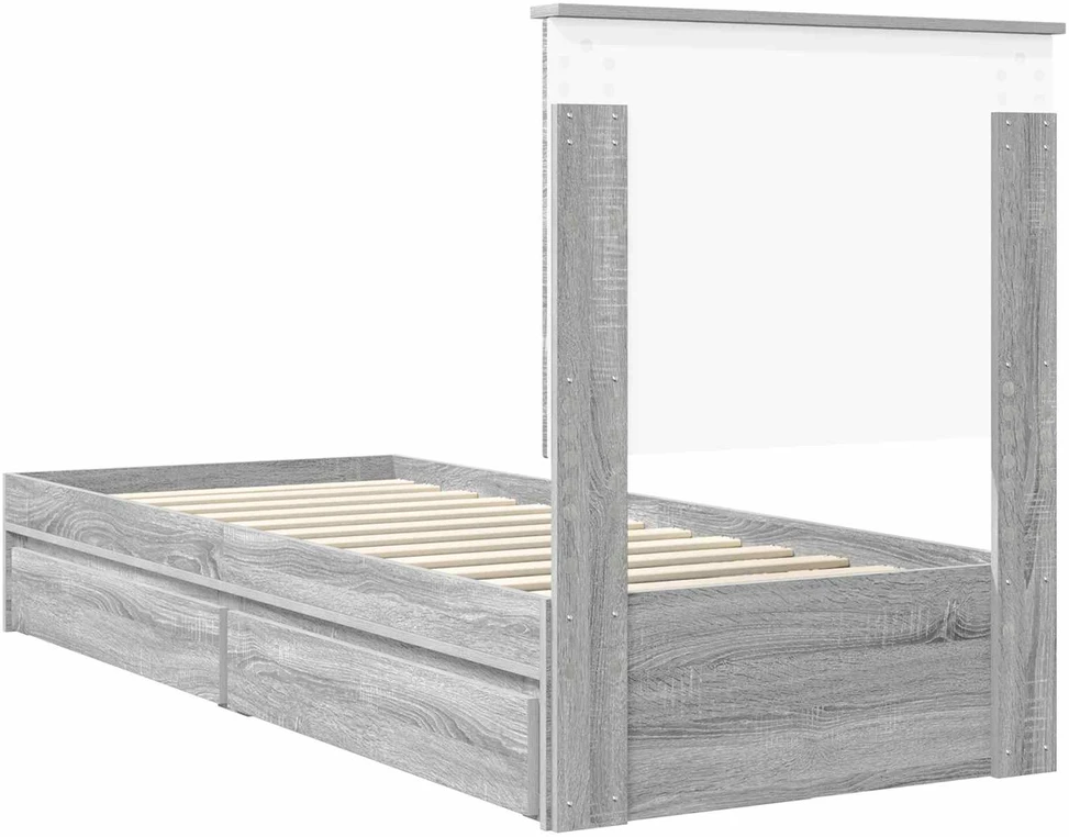 Saugos lova Pilkas Sonoma 75 x 190 cm Apdirbta mediena