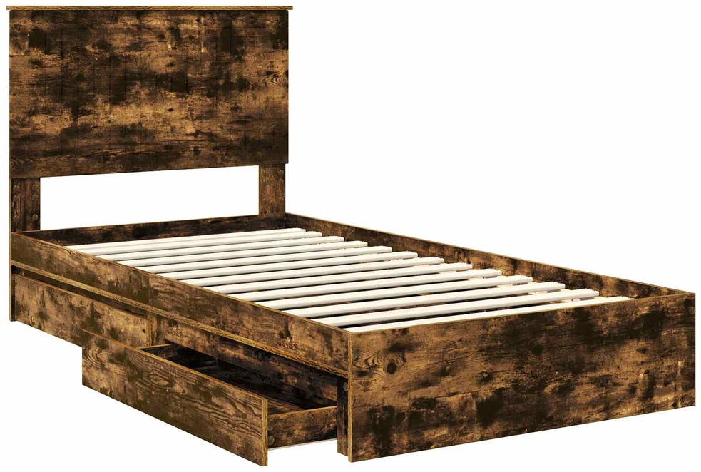 Saugos lova Rūkyta ąžuolas 100 x 200 cm Apdirbta mediena