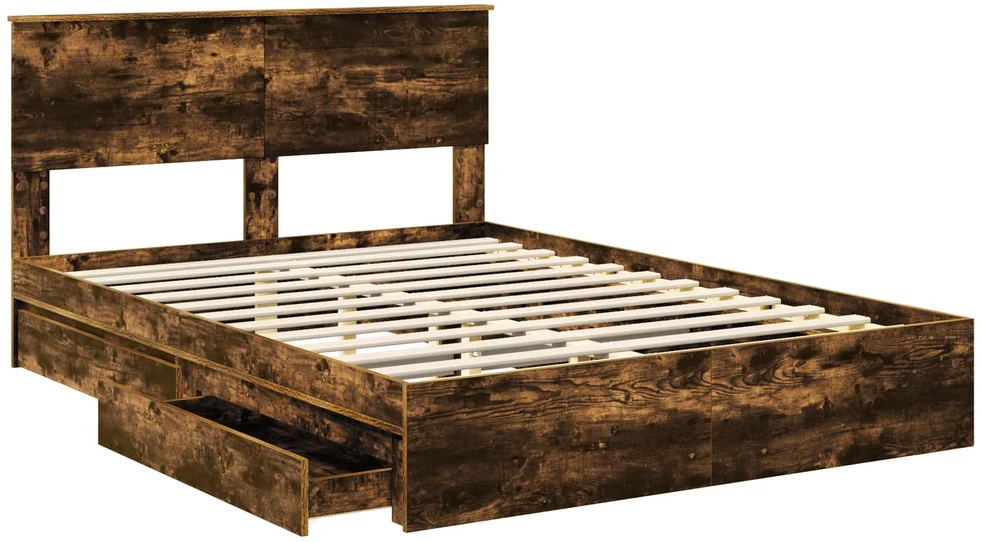 Saugos lova Rūkyta ąžuolas 160 x 200 cm Apdirbta mediena