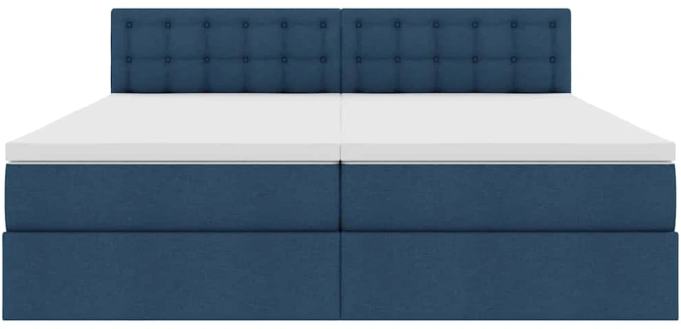 Saugos lova su čiužiniu Mėlyna 200 x 200 cm Dirbtinė oda