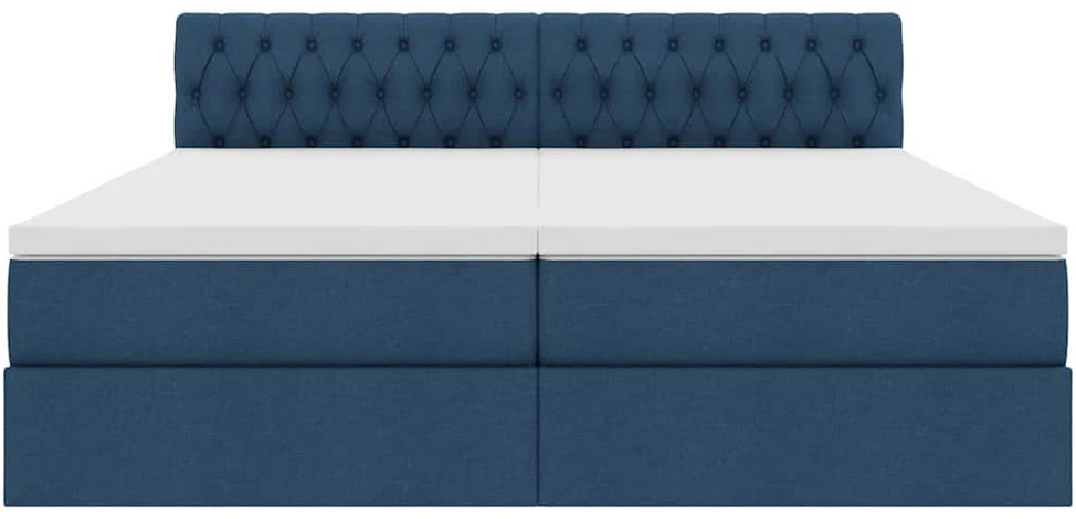Saugos lova su čiužiniu Mėlyna 200 x 200 cm Dirbtinė oda