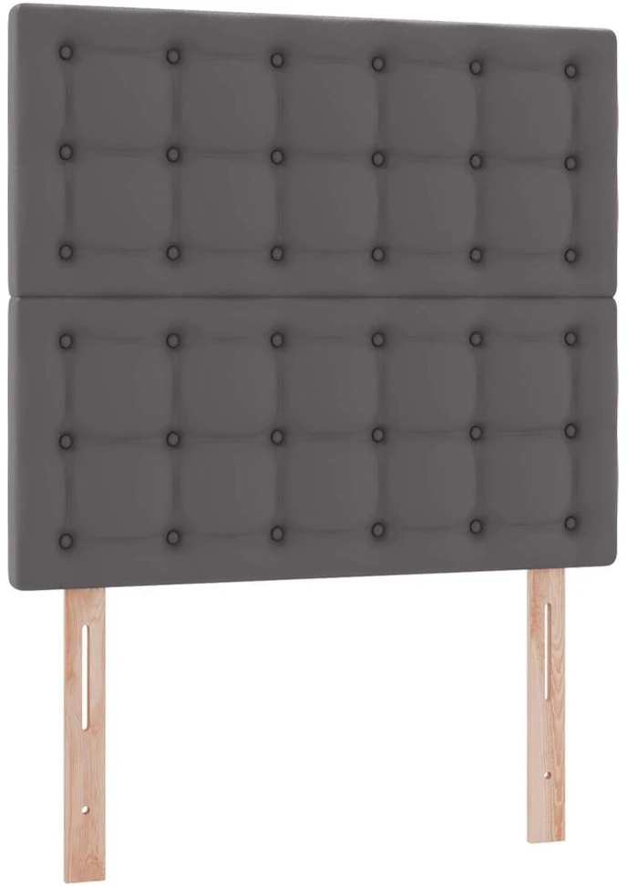 Saugos lova su galvūgalio Pilka 90 x 200 cm Dirbtinė oda