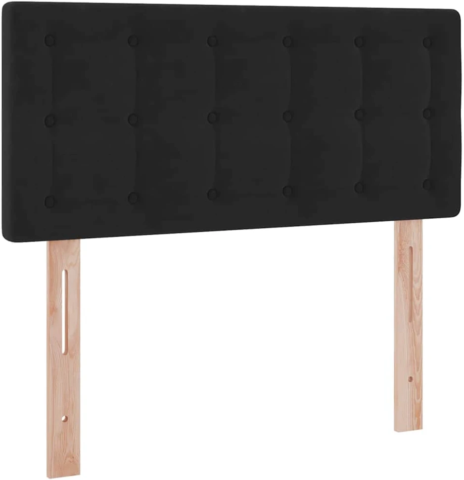 Saugos lova su galvūgalio Juoda 90 x 190 cm Aksomas