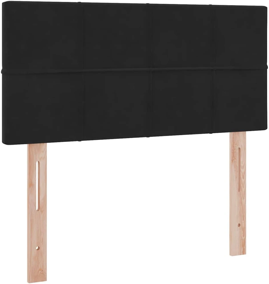 Saugos lova su galvūgalio Juoda 100 x 200 cm Aksomas