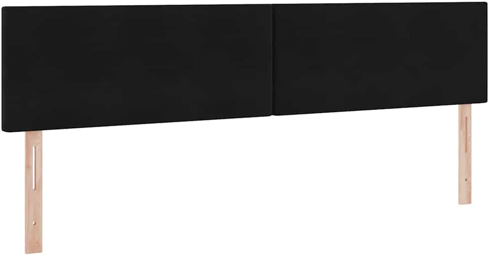 Saugos lova su galvūgalio Juoda 200 x 200 cm Aksomas