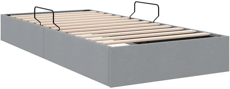 Saugos lova su saugykla Šviesiai pilka 203 x 100 cm Audinys