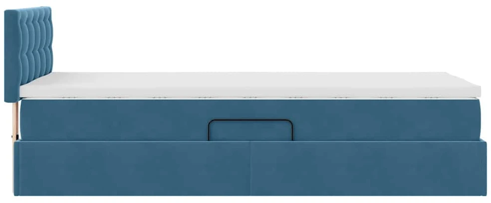 Saugos lova su galvūgalio Tamsiai mėlyna 100 x 200 cm Aksomas