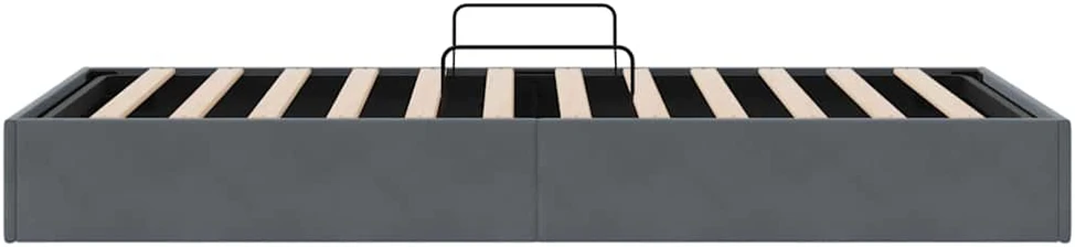 Saugos lova su saugykla Tamsiai pilka 100 x 203 cm Aksomas