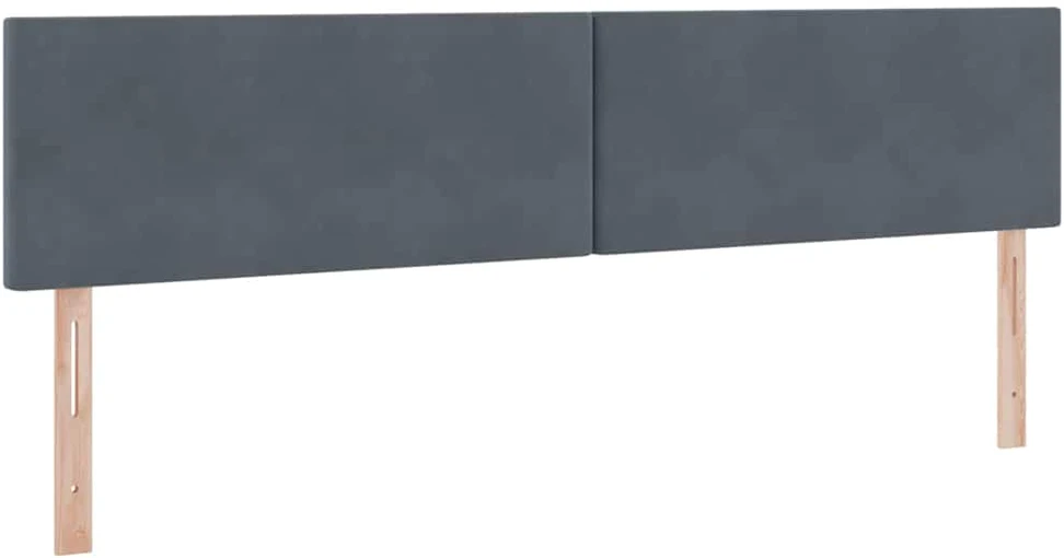 Saugos lova su galvūgalio Tamsiai pilka 200 x 200 cm Aksomas
