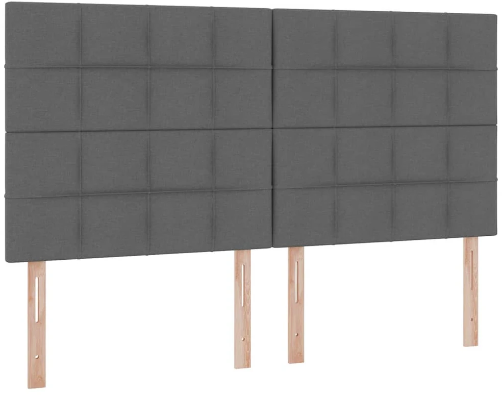 Saugos lova su galvūgalio Tamsiai pilka 200 x 200 cm Audinys