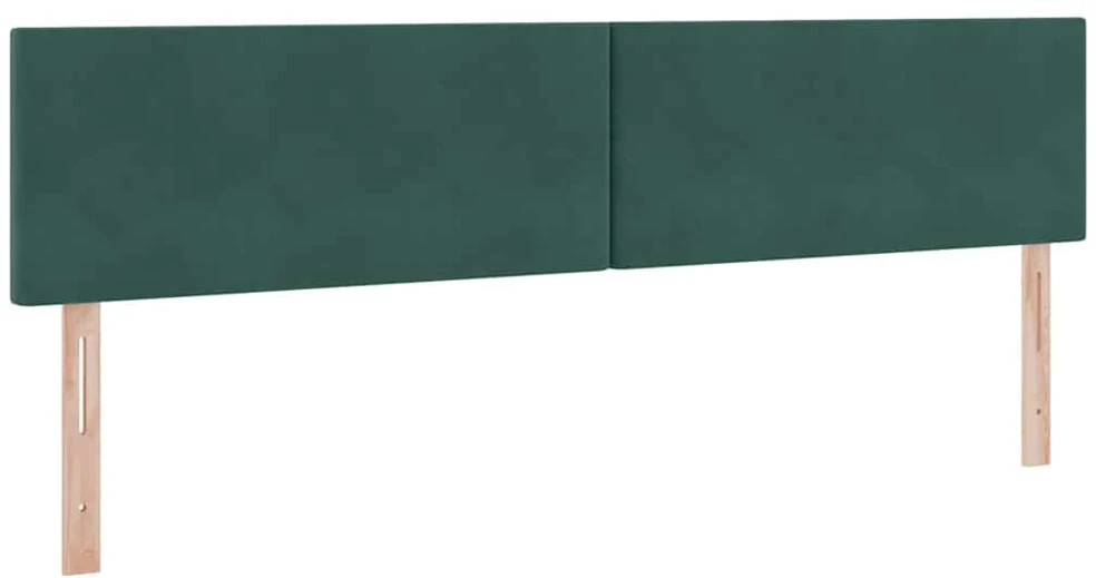 Saugos lova su galvūgalio Tamsiai žalia 200 x 200 cm Aksomas