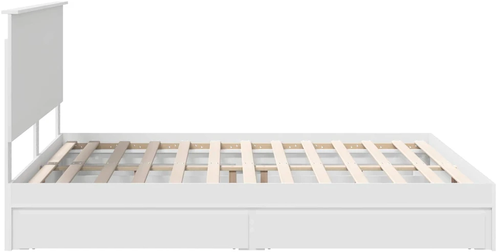 Saugos lova su stalčių Balta 180 x 200 cm Apdirbta mediena
