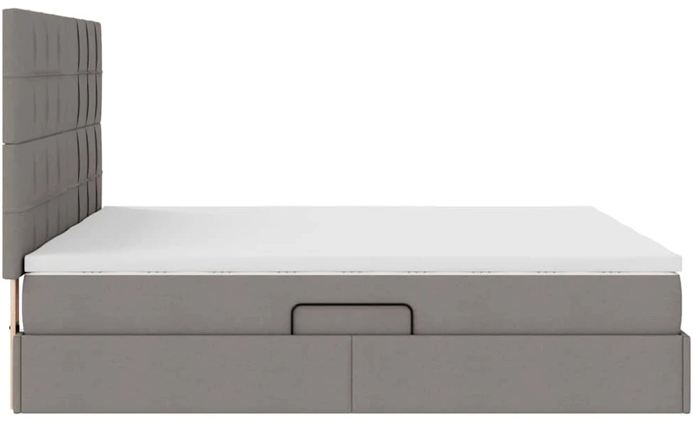 Saugos lova su galvūgalio Taupe 200 x 200 cm Audinys