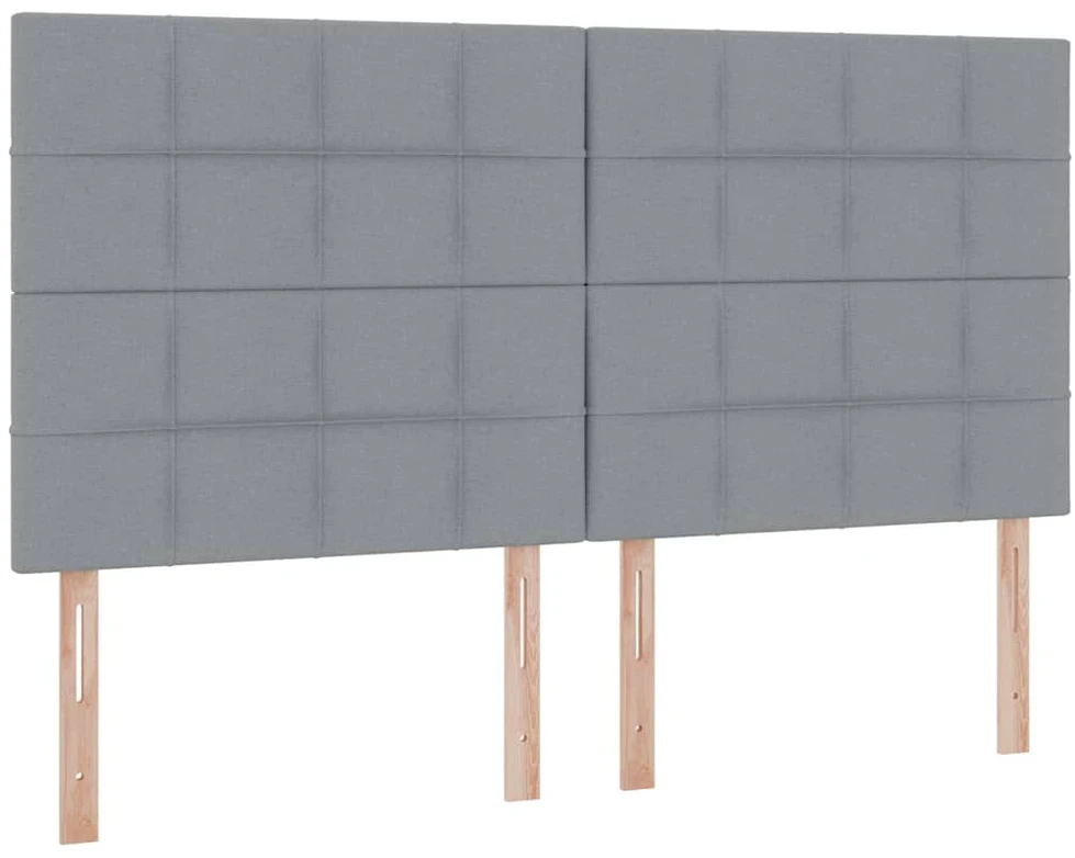 Saugos lova su galvūgalio Šviesiai pilka 200 x 200 cm Audinys