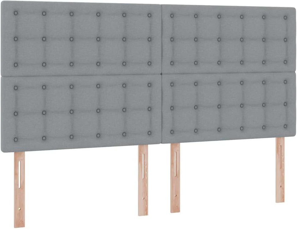 Saugos lova su galvūgalio Šviesiai pilka 200 x 200 cm Audinys