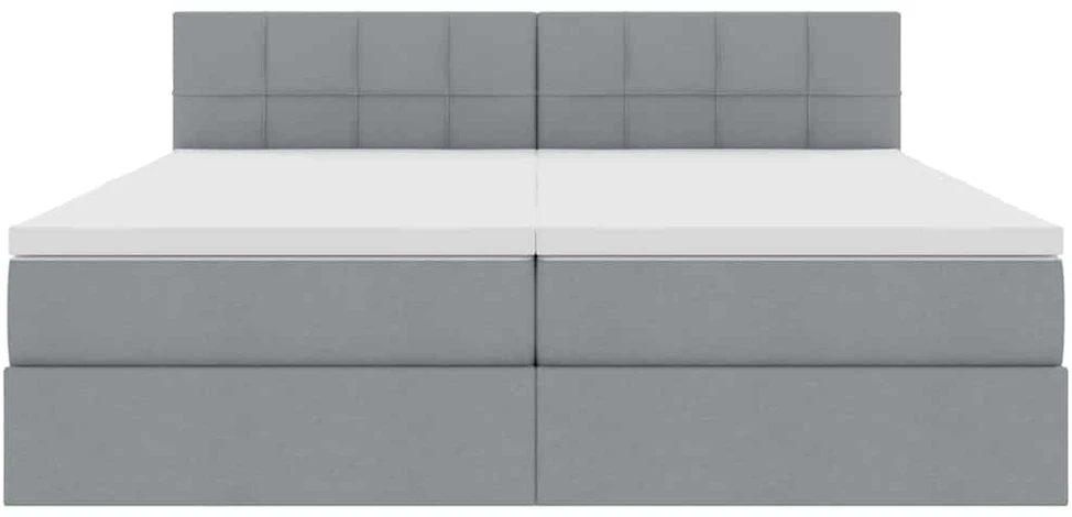 Saugos lova Šviesiai pilka 200 x 200 cm Dirbtinė oda