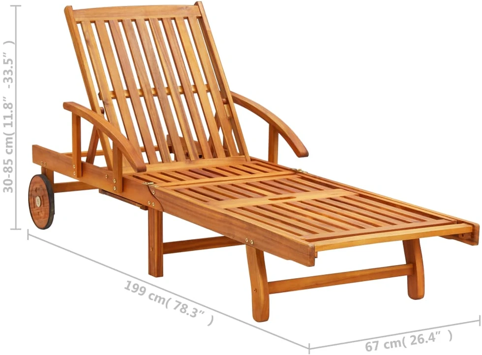 Sofa Saulės gultai, 2vnt., akacijos medienos masyvas (2x310288)