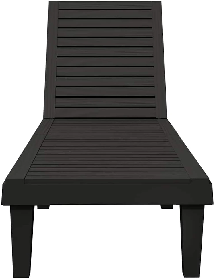 Sofa Saulės gultai, 2vnt., juodi, 155x58x83cm, polipropilenas