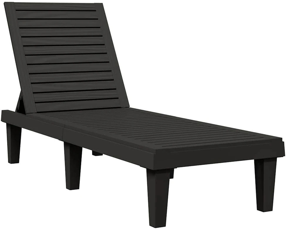 Sofa Saulės gultai, 2vnt., juodi, 155x58x83cm, polipropilenas
