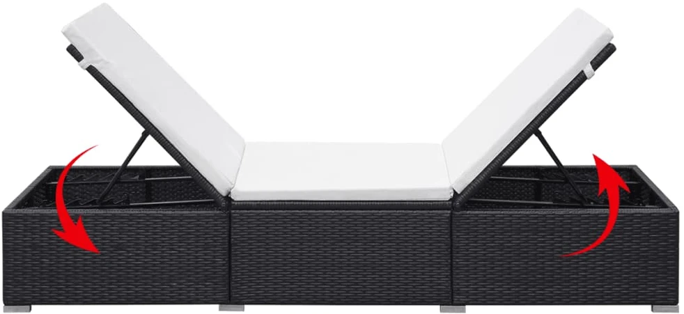 Sofa Saulės gultai su čiuž., 2 vnt., juodos sp., polirat. (2x44404)