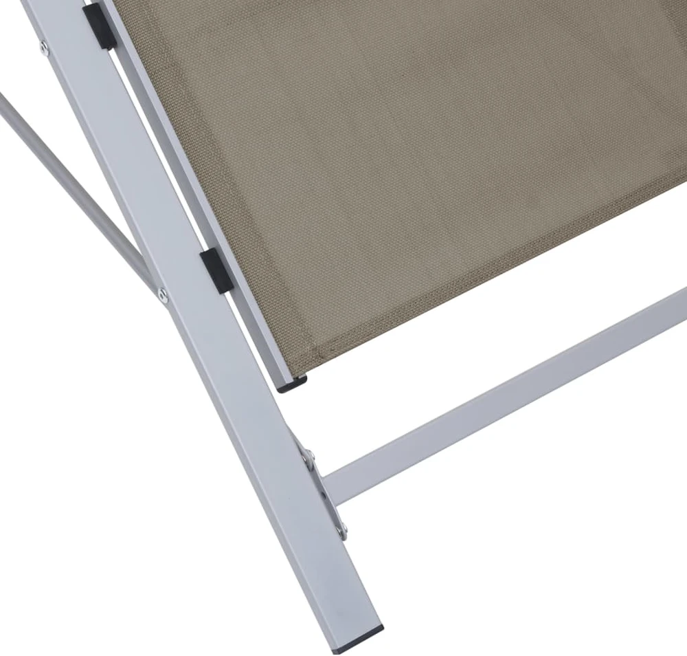 Sofa Saulės gultai su staliuku, 2vnt., taupe spalvos, aliuminis